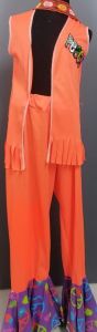 Kids Costumes to Hire - Hippy - Orange Peace waistcoat & bellbottoms - CHILD